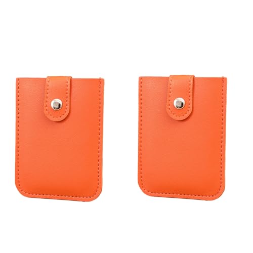 TDEOK 2023 Herausziehbarer Kartenhalter mit Steckplätzen, 2 Stück, herausziehbarer Kartenhalter, kleine Geldbörse mit herausziehbarem Kreditkartenhalter, stapelbarer (Orange, One Size) von TDEOK
