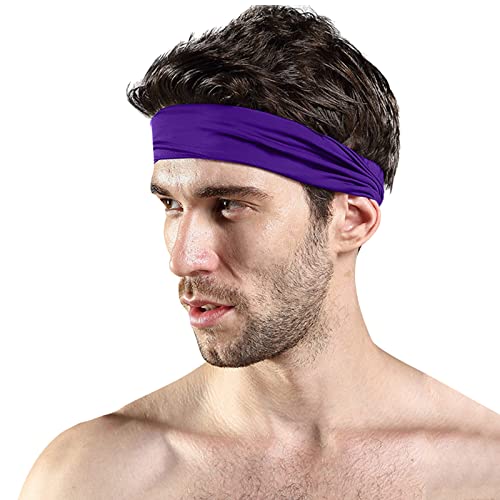TDEOK Bartperlen Set rutschfeste Workout-Schweißbänder, verstellbare Sport-Stirnbänder, schweißableitende Workout-Stirnbänder Yoga Schuhe Damen Rutsch (Purple, One Size) von TDEOK