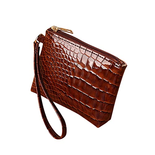 TDEOK Damen-Geldbörse, modische Tasche und sehr tragbare, leichte und große Geldbörse Klein Brieftasche (Brown, One Size) von TDEOK
