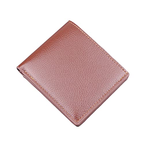 TDEOK Fashion Men ID Short Wallet Solid Color Bag Oepn Purse Multiple Card Slots Clutch Bag Kitkartenhüllen (Brown, One Size) von TDEOK