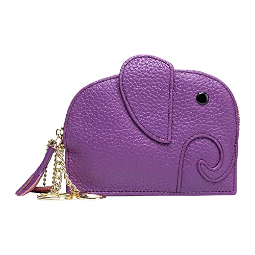 TDEOK Geldbörse -Tier-Tasche niedliche Cartoon-Geldbörse niedliche Brieftasche aus weichem Schlüsseletui Elefanten-Geldbörse Kleine Geldbörsen Damen Billig (Purple, One Size) von TDEOK