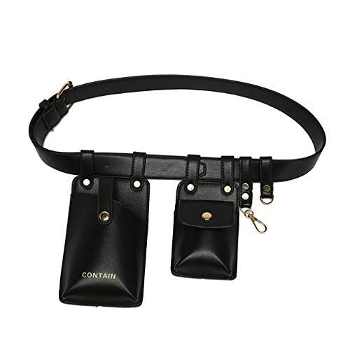 TDEOK Herren- und -Sport-Taillentaschen-Beutel-einzelne Umhängetasche-Hasp-Beutel Hüfttaschen Für (Black, One Size) von TDEOK