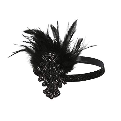 TDEOK Sommer Stirnband Damen Vintage-Kopfbein Headband Abschlussball Headband Schweißbänder Schutzhelm (Black, One Size) von TDEOK