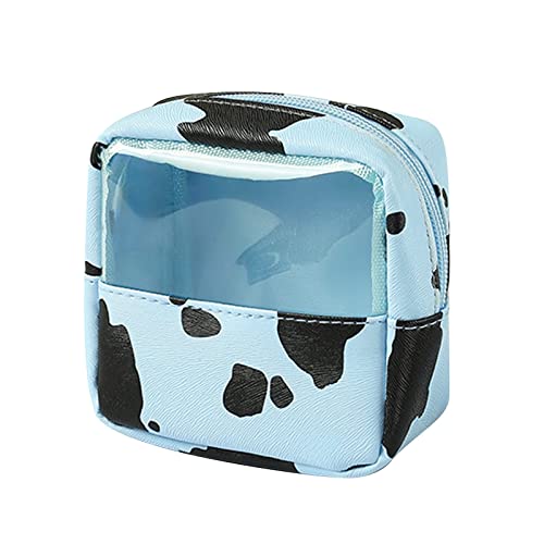 TDEOK transparente tragbare Reisekosmetik-Aufbewahrungstasche wasserdichte Aufbewahrungstasche für Toilettenartikel Zwei Taschen Damen Groß (Blue, One Size) von TDEOK