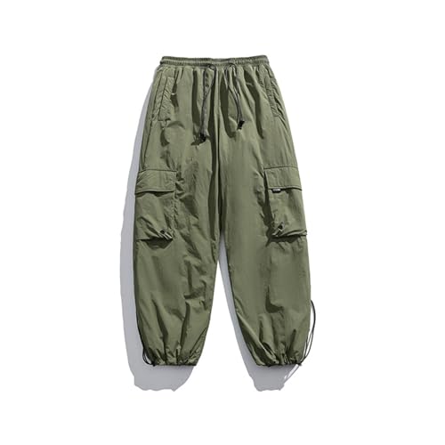 TDHLW Damen Schneehose Wasserdicht Isoliert füR Winter Baggy Pants Outdoor Cargo Snowboardhose,Grün,S von TDHLW