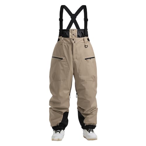 TDHLW Frauen Herren Baggy wasserdichte Snowboardhose Super Baggy Snowboard Schneehose Frauen Isolierte Sport Wasserdicht,Khaki,M von TDHLW