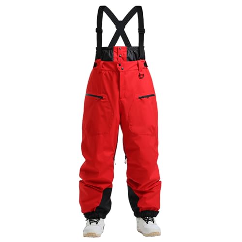 TDHLW Frauen Skihose Unisex Schnee Ski Wasserdicht Overall Isoliert Wasserdicht Winddicht Warm Winter,Rot,M von TDHLW