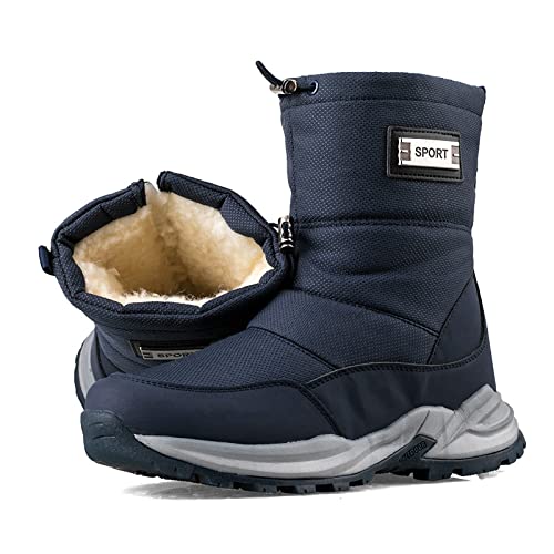 TDHLW Herren Schneestiefel Winterschuhe Herren Damen Wasserdicht Winterstiefel Warm Gefüttert Stiefeletten Wanderschuhe rutschfest Trekkingschuhe Stiefel Herren Outdoor Leichte Boots Herren,Blau,39 von TDHLW