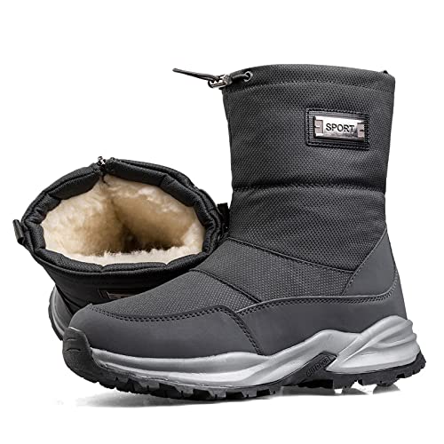 TDHLW Herren Schneestiefel Winterschuhe Herren Damen Wasserdicht Winterstiefel Warm Gefüttert Stiefeletten Wanderschuhe rutschfest Trekkingschuhe Stiefel Herren Outdoor Leichte Boots Herren,Grau,41 von TDHLW