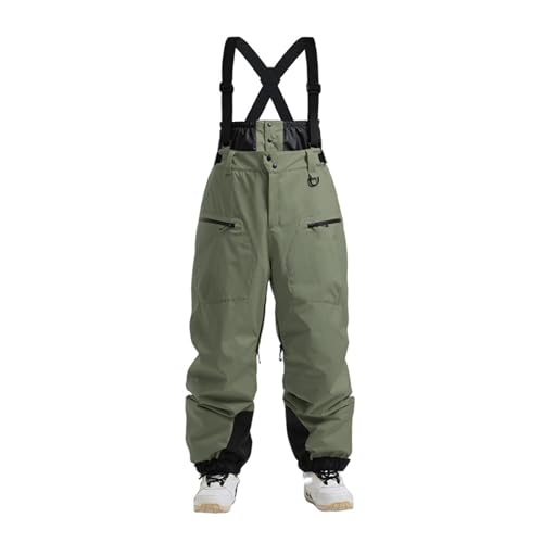 TDHLW MäNner Schnee LäTzchen Frauen Baggy Ski Hosen Snowboard Insgesamt Sport Isolierung Wasserdicht Winddicht Warme Winter,Army Green,M von TDHLW