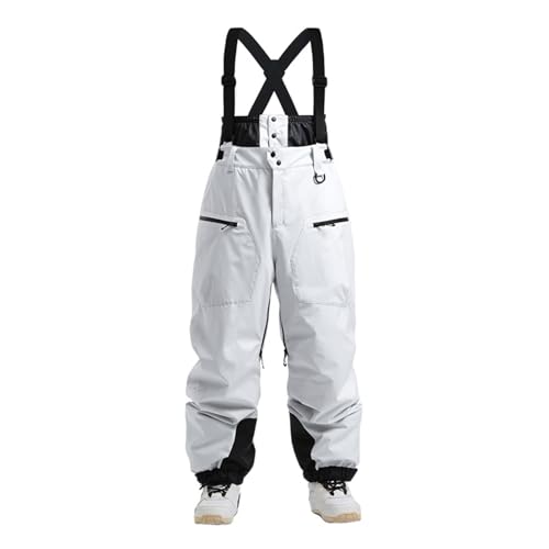 TDHLW MäNner Schnee LäTzchen Frauen Baggy Ski Hosen Snowboard Insgesamt Sport Isolierung Wasserdicht Winddicht Warme Winter,Light Gray,XXL von TDHLW