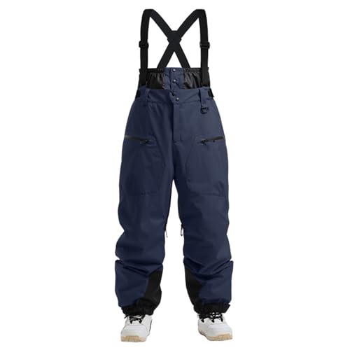 TDHLW MäNner Schnee LäTzchen Frauen Baggy Ski Hosen Snowboard Insgesamt Sport Isolierung Wasserdicht Winddicht Warme Winter,Navy Blue,M von TDHLW