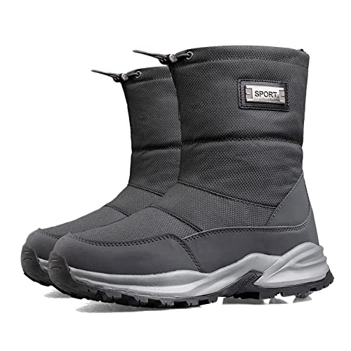 TDHLW Schneestiefel Herren Damen wasserdichte Wanderschuhe Winterstiefel Warm Gefüttert Wanderstiefel rutschfeste Trekking Wanderschuhe Daily warme High Boots für Winterskifahren,Grau,43 von TDHLW