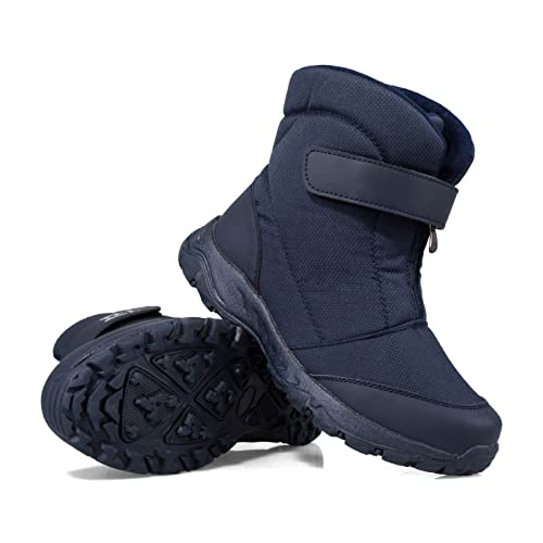 TDHLW Winterschuhe Herren Wasserdicht Warm Gefüttert Schneeschuhe Kurze Stiefel Winterstiefel Herren Trekkingschuhe Winter Outdoor Schneestiefel Winterboot rutschfest Stiefeletten,Blau,42 von TDHLW