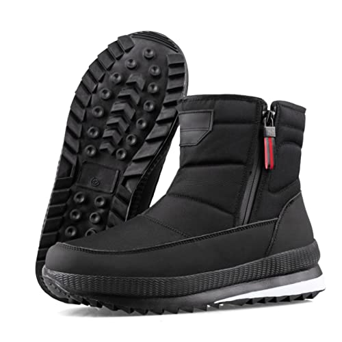 TDHLW Winterschuhe Herren Winter Wasserdicht Warm Gefüttert Schneestiefel Winterstiefel rutschfest Wanderschuhe Stiefel Herren Outdoor Leichte Boots Herren Winterboot,Schwarz,41 von TDHLW