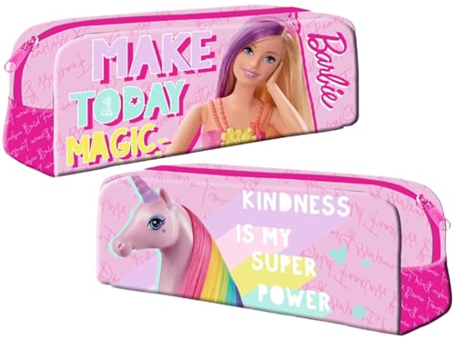 TDL Barbie Federmäppchen für Mädchen, rechteckig, mit Reißverschluss, Schulanfang, Kinder-Tragetasche, Barbie-Film, mit Reißverschluss, rose, Federmäppchen TDL Barbie Federmäppchen für Mädchen, rechteckig, mit Reißverschluss, Schulanfang, Kinder-Tragetasche, Barbie-Film, mit Reißverschluss, rose, Federmäppchen von TDL