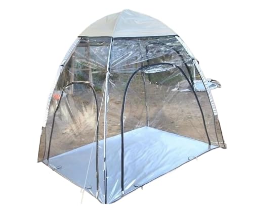 Eisfischerzelt Zelt-Campingzubehör für den Außenbereich, vollständig transparentes, ultraleichtes Eisfischerzelt, Wintergarten Tunnelzelte(Plain Khaki) von TDLROKRL