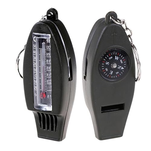 4 in 1 Notfall-Survival-Tools Kompass, Thermometer, Lupe, Schlüsselanhänger von TEAFIRST