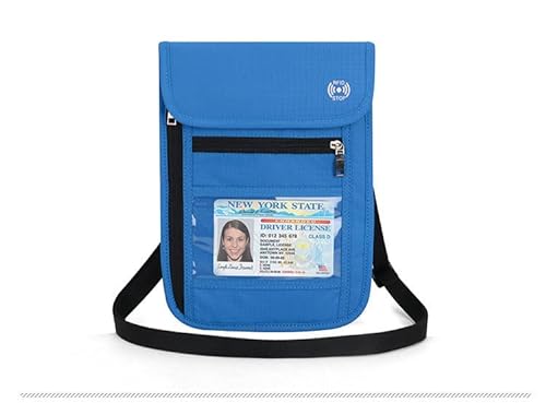 RFID-blockierende Reisepasshülle, Reisebrieftasche, Sicherheits-Brusttasche, Diebstahlschutz, Blau, 21*16cm, modisch von TEAFIRST