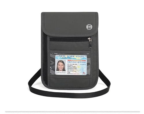 RFID-blockierende Reisepasshülle, Reisebrieftasche, Sicherheits-Brusttasche, Diebstahlschutz, Grau, 21*16cm, modisch von TEAFIRST