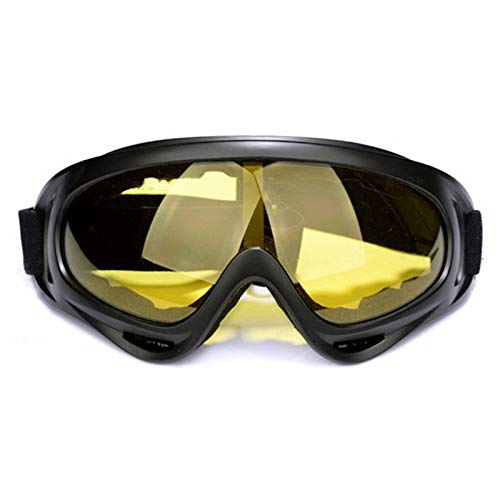 TEAFIRST Herren-Winter-Skibrille, Anti-Beschlag-Gläser, UV, Snowboard, Schneemobil, Motorrad (Gelb, 18,5 x 8,5 cm) von TEAFIRST
