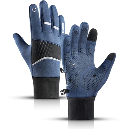 TECHO Fahrradhandschuhe, Warme Winterhandschuhe, Winddichte Touchscreenhandschuhe, Anti-Rutsch Laufhandschuhe rutschfeste Sporthandschuhe für Männer Frauen zum Laufen, Radfahren, Klettern Blau M TECHO Fahrradhandschuhe, Warme Winterhandschuhe, Winddichte Touchscreenhandschuhe, Anti-Rutsch Laufhandschuhe rutschfeste Sporthandschuhe für Männer Frauen zum Laufen, Radfahren, Klettern Blau M von TECHO