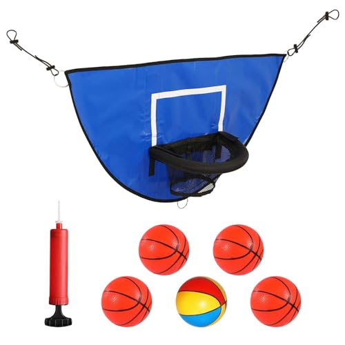 Trampolin Basketballkorb, Universalbrett Mini-Basketballkorb, Trampolin Basketballaufsatz mit Mini Basketbällen Trampolin von TECKZOON