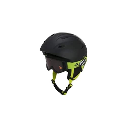 TECNOPRO Kinder Pulse JR HS-016 + Freeze 2. Ski-helme, Black/Yellow, XXS von TECNOPRO