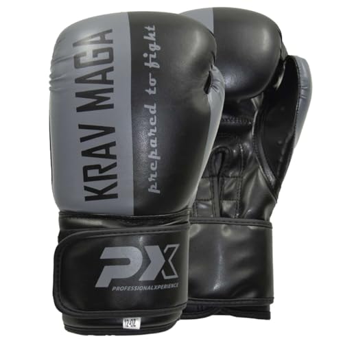 PX Boxhandschuhe Krav MAGA Kunstleder schwarz-grau 10 Oz - Gepolsterte Trainingshandschuhe - Fitness, Sparring und Wettkampf - Ergonomisch - Unisex, Kinder, Erwachsene PX Boxhandschuhe Krav MAGA Kunstleder schwarz-grau 10 Oz - Gepolsterte Trainingshandschuhe - Fitness, Sparring und Wettkampf - Ergonomisch - Unisex, Kinder, Erwachsene von TEKKA BUDO