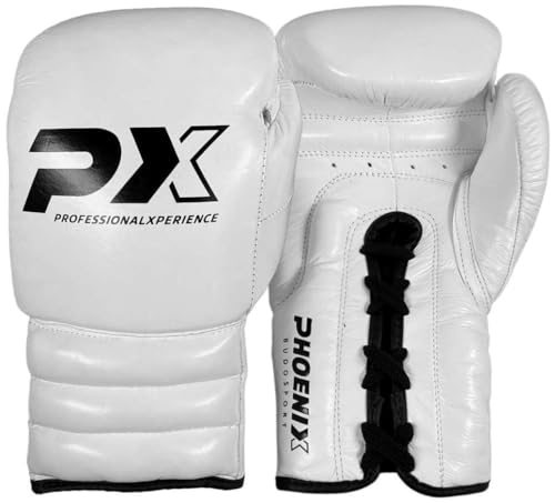 PX Wettkampf Boxhandschuhe Leder weiß 16 Oz - Gepolsterte Trainingshandschuhe - Fitness, Sparring und Wettkampf - Ergonomisch - Unisex, Kinder, Erwachsene PX Wettkampf Boxhandschuhe Leder weiß 16 Oz - Gepolsterte Trainingshandschuhe - Fitness, Sparring und Wettkampf - Ergonomisch - Unisex, Kinder, Erwachsene von TEKKA BUDO