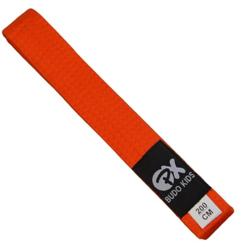 TEKKA BUDO Budogürtel Kids Soft, Längen - Weicher Farbgürtel für Kinder - Leicht zum Binden - Karate, Judo, Taekwondo, Kampfsport Orange 240 cm von TEKKA BUDO