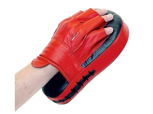 TEKKA BUDO Handpratze Profi - Echtleder - gekrümmte Form - rot-schwarz - Boxen, Kickboxen, Karate TEKKA BUDO Handpratze Profi - Echtleder - gekrümmte Form - rot-schwarz - Boxen, Kickboxen, Karate von TEKKA BUDO