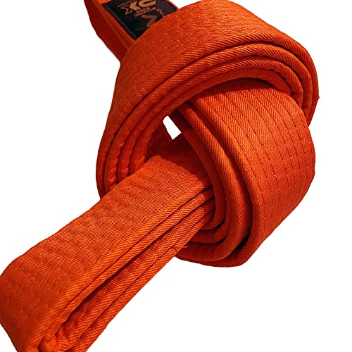 TEKKA BUDO Kampfsport Gürtel - Orange 220 cm Länge, 4 cm Breite - Karate, Judo, Taekwondo, Jujutsu, Kickboxen, Ninjutsu, Orangegurt von TEKKA BUDO