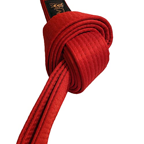 TEKKA BUDO Kampfsport Gürtel - Rot 220 cm Länge, 4 cm Breite - Karate, Judo, Taekwondo, Jujutsu, Kickboxen, Ninjutsu, Rotgurt von TEKKA BUDO