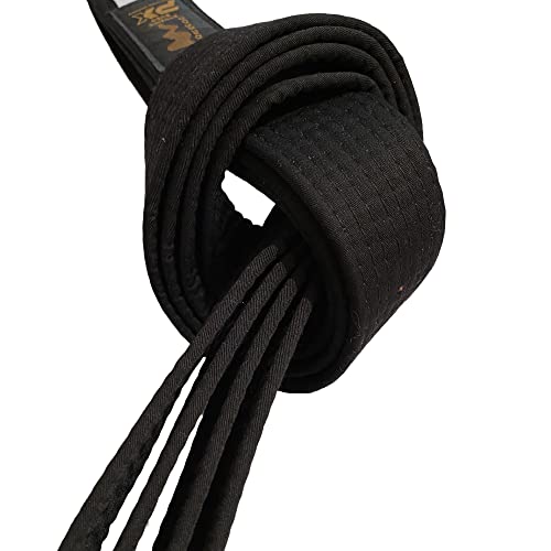 TEKKA BUDO Kampfsport Gürtel - Schwarz 240 cm Länge, 4 cm Breite - Karate, Judo, Taekwondo, Jujutsu, Kickboxen, Ninjutsu, Schwarzgurt von TEKKA BUDO