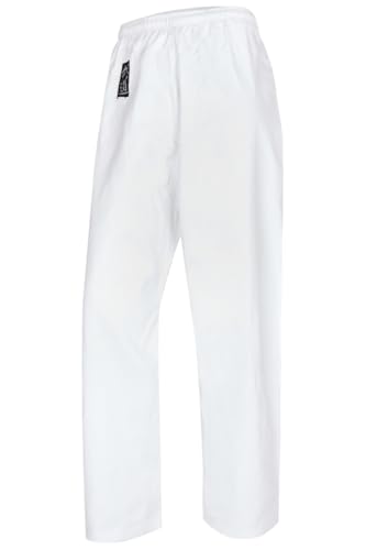 TEKKA BUDO Kampfsport Hose Karate Taekwondo - weiß mit Elastikbund - 8 oz Baumwolle - Größe 160 von TEKKA BUDO