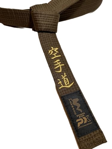 TEKKA BUDO Karategürtel braun - Bestickt - Karate Do - 260 cm - Schriftzeichen Bestickung Gold - Braungurt Kanji japanisch - Brauner Gürtel von TEKKA BUDO