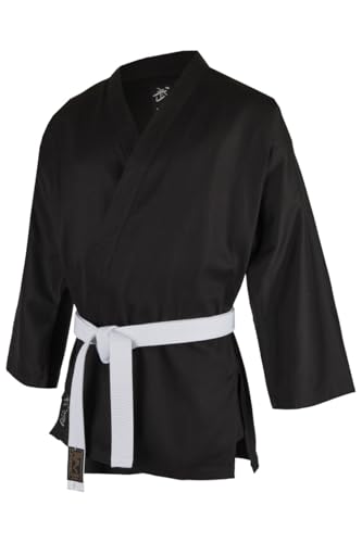 TEKKA BUDO Karatejacke Standard schwarz - 8 oz schwer - Kampfsport Jacke Karate Ninjutsu Freestyle - Größe 140 von TEKKA BUDO