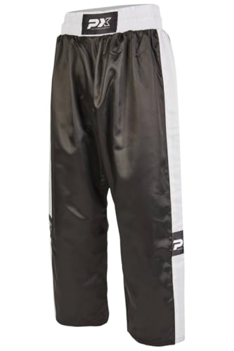 TEKKA BUDO Kickboxhose PX Topfight - schwarz-weiß mit Gummibund - Kickboxing Kampfsport Hose lang - Größe 170 TEKKA BUDO Kickboxhose PX Topfight - schwarz-weiß mit Gummibund - Kickboxing Kampfsport Hose lang - Größe 170 von TEKKA BUDO