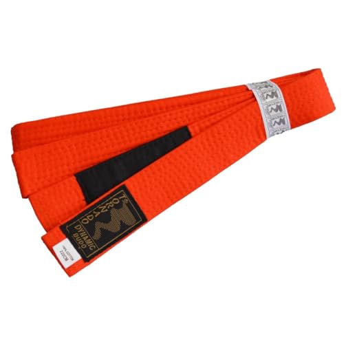 TEKKA BUDO Kinder BJJ Gürtel Brazilian Jiu Jitsu Orange Farbgürtel mit schwarzem Balken 220 cm TEKKA BUDO Kinder BJJ Gürtel Brazilian Jiu Jitsu Orange Farbgürtel mit schwarzem Balken 220 cm von TEKKA BUDO