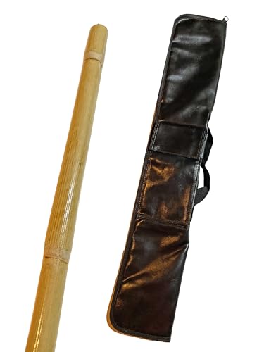 TEKKA BUDO Set Escrima Stock ungeschält mit Waffentasche - 65 cm Rattan Vollkontakt Stick - Ungeschältes Holz mit Außenschale, Kali Arnis TEKKA BUDO Set Escrima Stock ungeschält mit Waffentasche - 65 cm Rattan Vollkontakt Stick - Ungeschältes Holz mit Außenschale, Kali Arnis von TEKKA BUDO