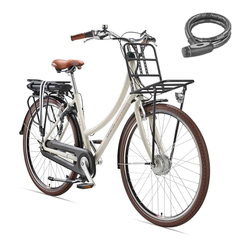 TELEFUNKEN E-Bike Elektrofahrrad 28 Zoll mit 7-Gang Shimano Nabenschaltung, Retro Pedelec Citybike mit Gepäckträger und Fahrradschloss, Frontmotor 250 W und 13 Ah, 36V Li-Ion Akku, RT540 Multitalent TELEFUNKEN E-Bike Elektrofahrrad 28 Zoll mit 7-Gang Shimano Nabenschaltung, Retro Pedelec Citybike mit Gepäckträger und Fahrradschloss, Frontmotor 250 W und 13 Ah, 36V Li-Ion Akku, RT540 Multitalent von TELEFUNKEN