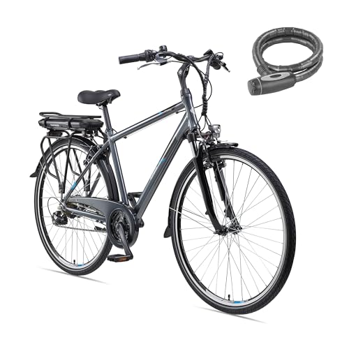 TELEFUNKEN E-Bike Herren Elektrofahrrad Alu 28 Zoll mit 21-Gang Shimano Kettenschaltung, Pedelec Trekkingrad mit Fahrradschloss und Hinterrad-Motor 250W 10,4Ah, 36V Akku, XT481 Expedition TELEFUNKEN E-Bike Herren Elektrofahrrad Alu 28 Zoll mit 21-Gang Shimano Kettenschaltung, Pedelec Trekkingrad mit Fahrradschloss und Hinterrad-Motor 250W 10,4Ah, 36V Akku, XT481 Expedition von TELEFUNKEN