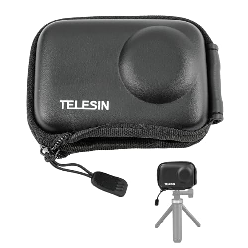 TELESIN Mini Tragetasche für DJI Osmo Action 5 Pro/4/3, Reisetasche mit halbem Reißverschluss, Tasche unterstützt den Anschluss von Selfie-Stick und Stativ DJI Osmo Action 5 Pro/4/3 Zubehör von TELESIN