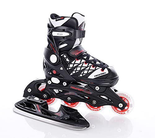 TEMPISH Schlittschuhe / Inline Skates CLIPS Duo, schwarz-weiß-rot, 37-40, 13000008253 von TEMPISH