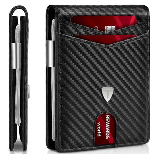 TENBST Geldbörse Herren, Geldbeutel mit Geldklammer, RFID Schutz Slim Wallet, Portmonee mit 11 Kartenetui, Carbon Schwarz TENBST Geldbörse Herren, Geldbeutel mit Geldklammer, RFID Schutz Slim Wallet, Portmonee mit 11 Kartenetui, Carbon Schwarz von TENBST