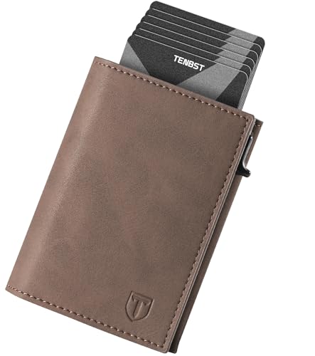 TENBST Geldbörse Herren, Kartenetui Herren mit Münzfach & RFID Schutz, Slim Wallet Geldbeutel mit 8 Kartenfächer, Leder Portmonee - Braun TENBST Geldbörse Herren, Kartenetui Herren mit Münzfach & RFID Schutz, Slim Wallet Geldbeutel mit 8 Kartenfächer, Leder Portmonee - Braun von TENBST