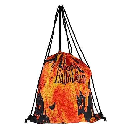 TENDYCOCO 1stk Halloween-Einkaufstasche Turnbeutel Geschenktüten Aus Stoff Geschenkbeutel Mit Kordelzug Tragetaschen Aus Segeltuch Reiserucksäcke Rucksack Mit Kordelzug Orange Oxford-Stoff von TENDYCOCO