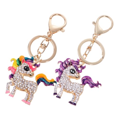 TENDYCOCO 2 Stück Einhorn Schlüsselanhänger Handtaschen Charm Glitzernder Schlüsselanhänger Lustiger Schlüsselanhänger Rucksack Anhänger Damen Schlüsselanhänger Rucksack von TENDYCOCO