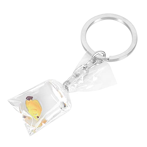 TENDYCOCO Tropischer Fisch-schlüsselanhänger Geldbörsenhalter Fürs Auto Autoanhänger Tier-schlüsselanhänger Fisch-Charm-schlüsselanhänger Taschenanhänger Fisch Wasser Anhänger Yellow Harz von TENDYCOCO